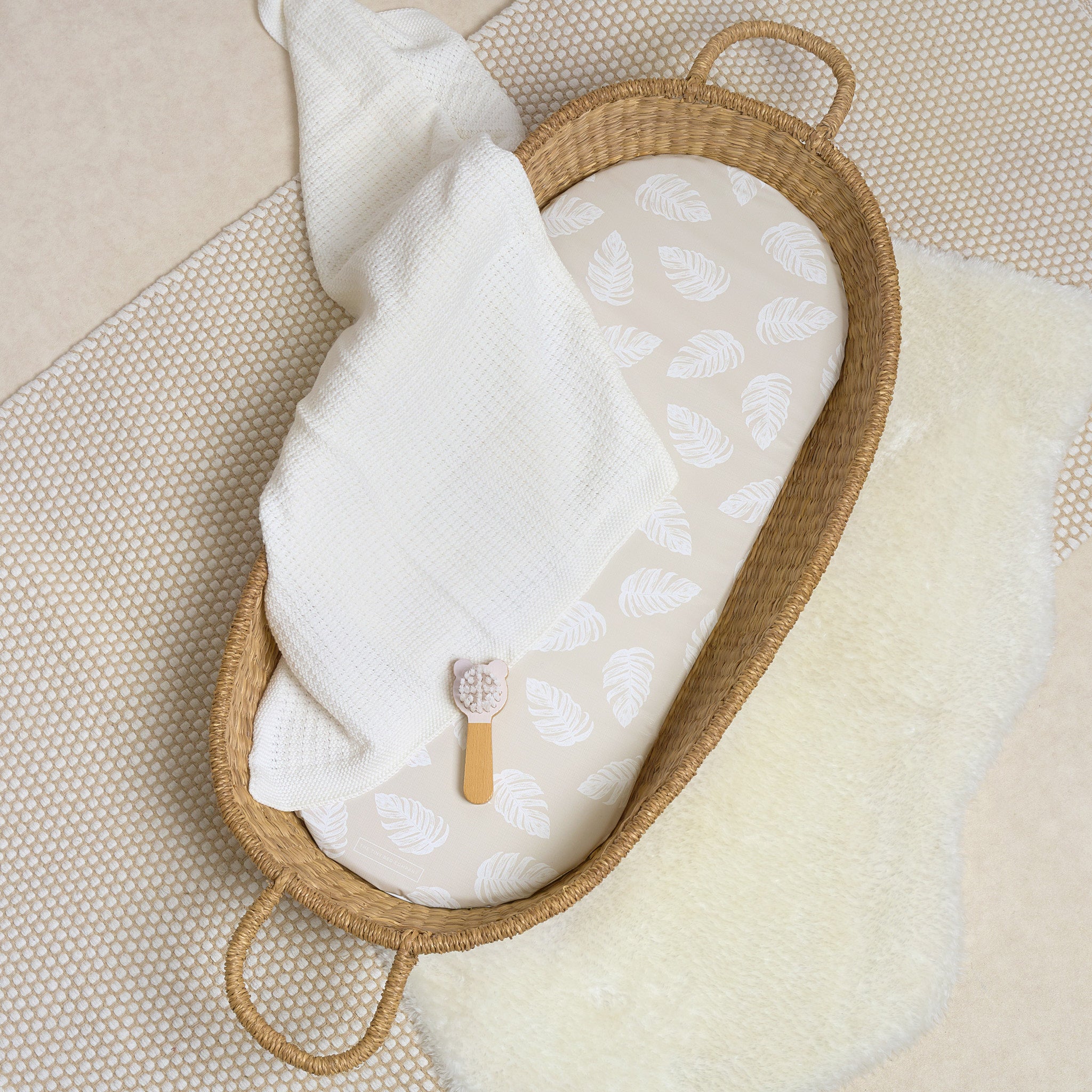 Luxury Organic Cotton Knit Baby Blanket – Oat Milk - The Tiny Bed Company™