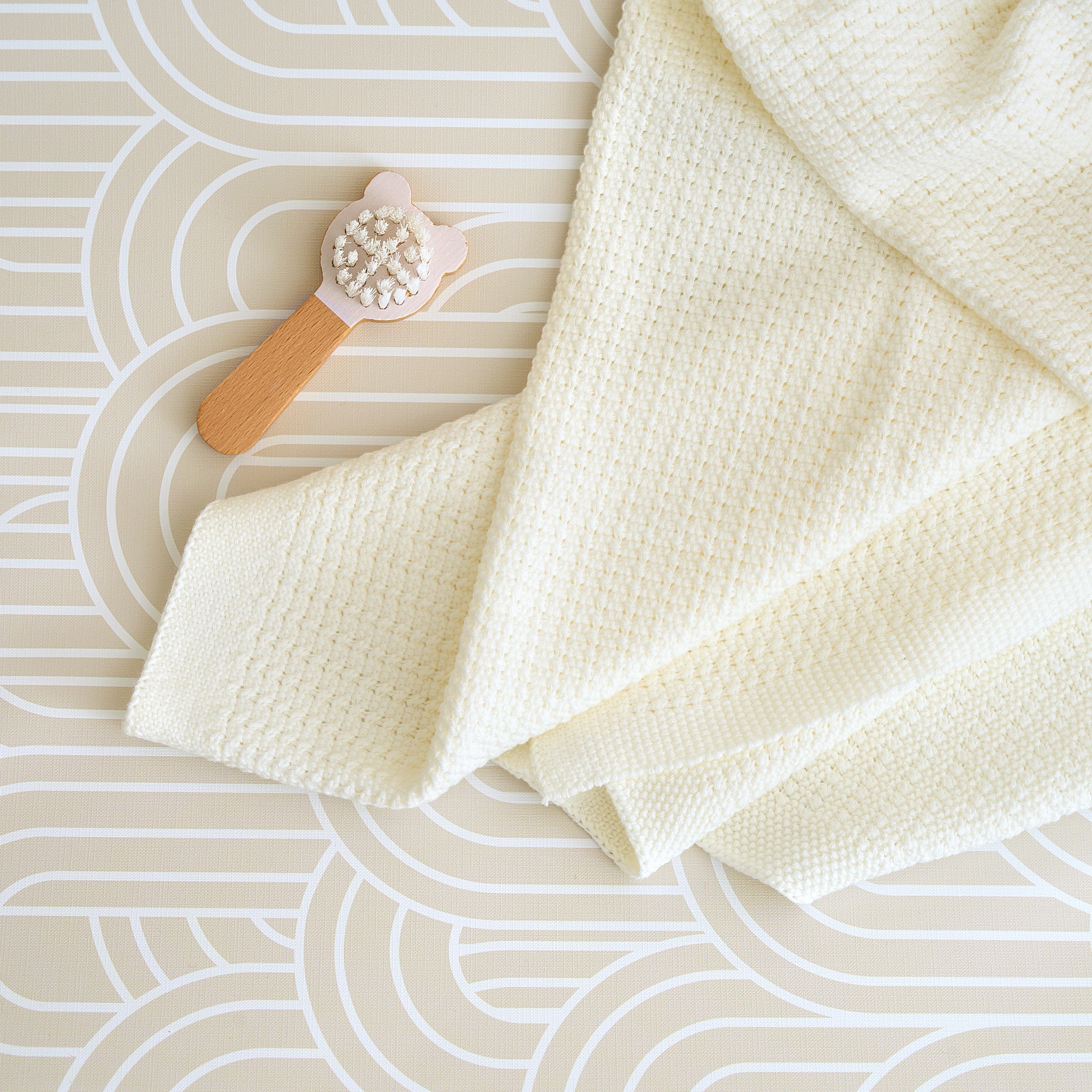 Luxury Organic Cotton Knit Baby Blanket – Oat Milk - The Tiny Bed Company™